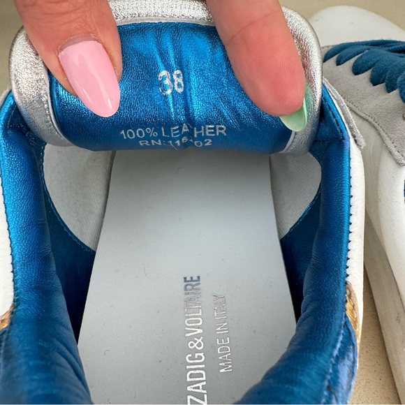 EUC Zadig and Voltaire Flash Lightning Flat Studs Platform Sneakers. Authentic. - Picture 9 of 12